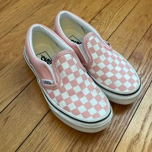 Pink Checkerboard slip on Vans